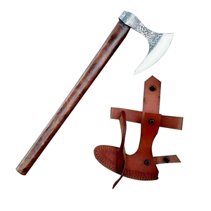 Handmade Head Mattock Hatchet Carbon Steel Blade Wood Handle <b>Leather</b> Sheath Custom Axe 16-inch Overall Length DIY Industrial - Product Image 5