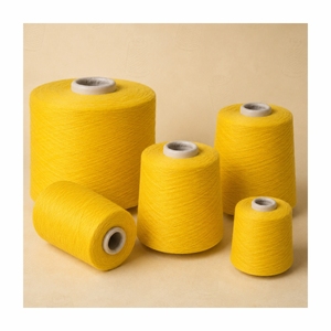 Yellow 100% Cotton Ring Spun Yarn for Textile Weaving Moisture Absorbent is made Premium Quality in India - Product Image 2