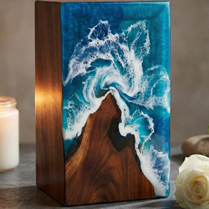 Wooden Cremation Urn with Brass Inlay Eco Bamboo Ashes Container for Memorial Premium Wooden <b>Keepsake</b> Memorial <b>Box</b> by AYAANS - Product Image 6