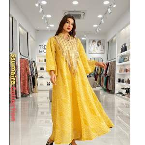 Tendencias 2026 de Cp Luxury: Vestido Jalabiya de Mujer con Cintura Natural, Malla Bordada con Lentejuelas, Silueta en A, Largo hasta el Suelo - Product Image 2