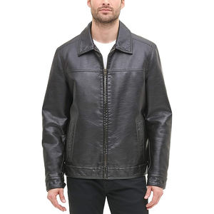 Chaqueta de Cuero para Hombre de Diseño, con Logotipo Personalizado, Cuello Alto, Impermeable, Cortavientos, con Capucha, Estilo Biker, para Invierno, Global XX - Product Image 1