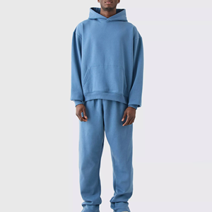 OEM/ODM Unisex Streetwear Tracksuit 100% Cotton Fleece Fabric Lightweight Breathable Customized Logo Printing Rhinestone - Product Image 4