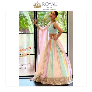 Elegant Design <b>Top</b> Quality Best Collection of Wedding Wear Indian Clothing Georgette Lehenga Choli for Women at Low Price - Product Image 4