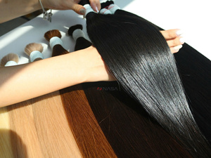 Extensions de cheveux vierges bruts vietnamiens en vrac, teints, lisses et épais, toutes nuances, trame unique, prix usine - Product Image 5