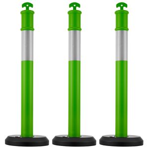 Set di 3 Coni Segnaletici Stradali in HDPE Resistente, 48 Pollici, con Strisce Riflettenti e Base Riempibile - Product Image 1