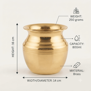 Kalash en laiton fait main, Kalash de Pooja, Décoration religieuse pour la maison, Pot décoratif en métal, Cadeau de culte hindou, Vente en gros, Fournisseur OEM personnalisé - Product Image 4