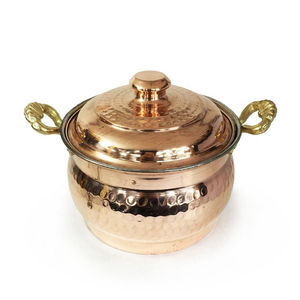 Casserole turque en cuivre martelé fait main, pot à soupe en aluminium personnalisé avec couvercle - Product Image 2