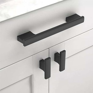 Boutons de meuble de cuisine noir mat, boutons de commode, boutons de tiroir, quincaillerie de meuble, boutons en zinc pour tiroirs de commode - Product Image 4