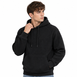 Sweat à capuche en tricot gaufré pour homme, pull personnalisé, sweat à capuche thermique, sweat-shirt décontracté à manches longues, vêtements de sport texturés, streetwear, OEM, ODEM - Product Image 6