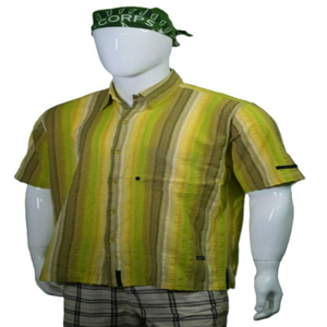 Chemise décontractée surdimensionnée personnalisée pour homme en flanelle douce à manches longues, col montant, logo brodé, à carreaux, teinte en fil, 100 % coton biologique - Product Image 3