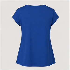 Camiseta de Mujer Azul Rey con Cuello en V y Manga Corta, Corte Holgado, WTS-0118 - Product Image 2
