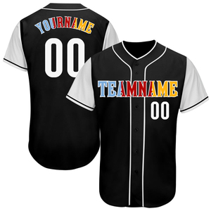 Maillot de baseball sublimé noir et blanc, nom de l'équipe, numéro 00, unisexe, coupe classique, toutes saisons, polyester respirant - Product Image 1