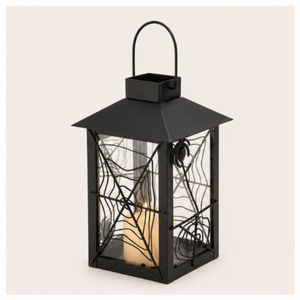 Wholesale Decorative Halloween Metal <b>Lantern</b> Spider Web Punch Detail for Spooky Indoor Outdoor Home Decor and Party Supplies - Product Image 3