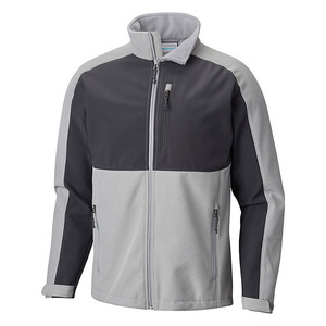 Veste softshell homme grise à blocs de couleur, coupe droite, fermeture éclair, coupe-vent, pour l'extérieur, en polyester, idéale pour l'automne - Product Image 6
