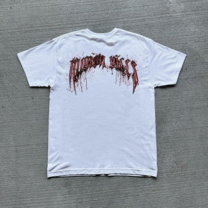 T-shirt graphique esthétique sombre pour homme, imprimé visage gothique, streetwear oversize, décontracté, en coton, tendance hip-hop - Product Image 5