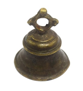 Campana Colgante Antigua de Latón Macizo con Asa en Forma de Lazo, Campana Tradicional Budista para Templo, Hogar, Altar y Decoración Zen - Product Image 4