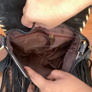 Wholesale Fashion Cowhide Leather <b>Crossbody</b> Fringe <b>Bags</b> for Women 2024 Genuine Leather Shoulder <b>Bag</b> Real Leather Luxury Handbags - Product Image 6