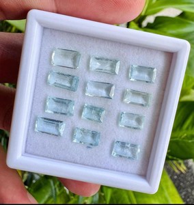 พลอยอะความารีนทรงบาแกตต์สีฟ้าอ่อนแบบเม็ดเดี่ยวสำหรับทำเครื่องประดับ - Product Image 6