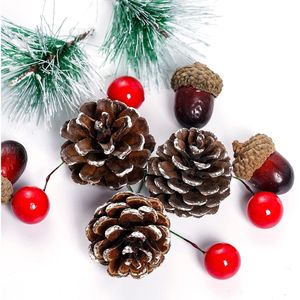 Set di 108 Coni di Pino Artificiali e Rami per Decorazioni Alberi di Natale - Product Image 1