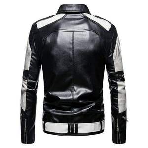 <b>Men</b> Classic Genuine Leather <b>Jacket</b> Soft Comfortable Casual Full Zip Durable Everyday Regular Fit Outerwear Winter Stand Collar - Product Image 3