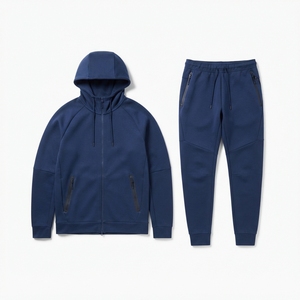 Commande en gros de survêtements techniques en molleton personnalisés pour l'entraînement sportif avec poches zippées - Product Image 1