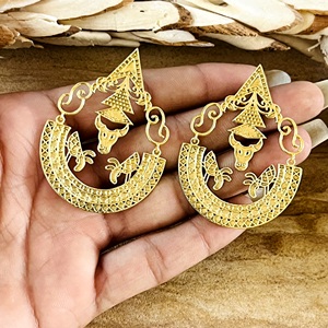 Nuevos Pendientes Boho con Diseño de Toro, Pendientes Tribales de Latón para Mujer, Chapados en Oro de 18k, Joyería de Filigrana con Motivos Animales para Venta al por Mayor/OEM/ODM - Product Image 2