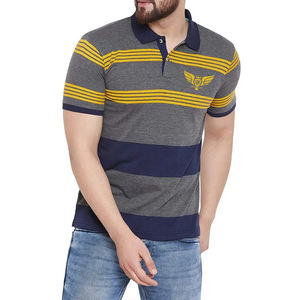 Polo a Rayas Personalizado de Alta Calidad para Hombre, Manga Corta, Algodón y Poliéster, Informal, para Golf, con Logotipo Personalizado - Product Image 1