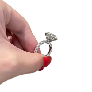 925 Sterling Silver Round Moissanite Ring Triple Pave Engagement Ring for Jewelry - Product Image 1