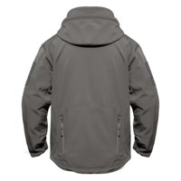 Veste Softshell Personnalisée en Toile pour Homme, Doublure Polaire, Imperméable, à Capuche, Blocs de Couleurs, Fermeture Éclair Intégrale, Manteau Chaud d'Hiver pour le Streetwear et l'Extérieur