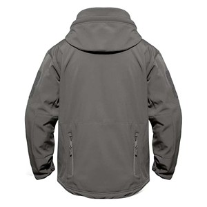 Custom Softshell <b>Jacket</b> Men <b>Fleece</b> <b>Lined</b> Waterproof Hooded Color Block Full Zip Up Outdoor Warm Coat Wholesale Softshell Coat - Product Image 2