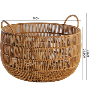 Panier de rangement tressé MIXWARES, panier à linge sale en rotin fait main, panier de rangement pour jouets et articles divers - Product Image 2
