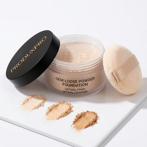 ProduxPro OEM Loose Powder <b>Foundation</b> Natural Finish Halal Certified Women Optimal Coverage Fair Light Dark Labeling 3-Year - Product Image 1