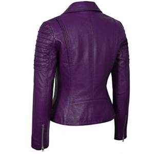 Nuevas Chaquetas de Mujer Color Morado con Logotipo Personalizado RTS, Chaqueta Vintage de Invierno, Chaqueta Clásica de Cuero Genuino, Chaquetas Bomber Highstreet - Product Image 2