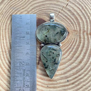 ทำด้วยมือ925เงินจี้จี้หินอัญมณีพรีไนต์เครื่องประดับทำด้วยมือเงินเครื่องประดับของขวัญเครื่องประดับ prehnite สำหรับเธอ - Product Image 5