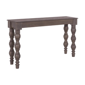 Organizador de recibidor de madera oscura rústica, mesa auxiliar de estilo antiguo con patas de espiral, decoración para sala de estar - Product Image 4