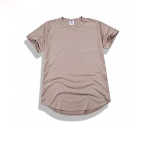 เสื้อยืดแขนสั้นผู้ชายทรงโอเวอร์ไซส์ คอกลม ผ้าเจอร์ซีย์คอตตอนสีพื้น ระบายอากาศได้ดี ทรงยาว - Product Image 4