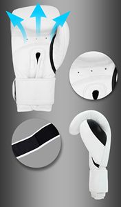 Premium Leather Boxing Gloves for Training Sparring Heavy Bag Work Muay Thai Kickboxing MMA with <b>Velcro</b> Wrist <b>Strap</b> 8oz 10oz - Product Image 5