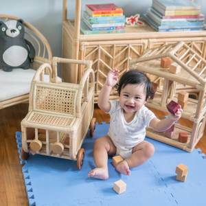 Casa de Muñecas de Ratán de Alta Calidad para Niñas, Casa de Muñecas en Miniatura Natural para Muñecas Infantiles - Product Image 4