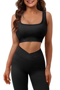 2pcs Custom Activewear Outfit Women Workout <b>Clothing</b> Workout Romper Onesie Leggings <b>Seamless</b> Gym Fitness Sets Yoga Set for Women - Product Image 5