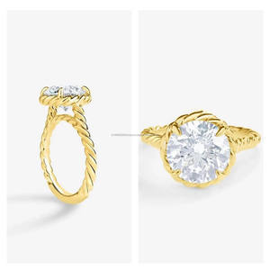 Bague de fiançailles et de mariage en moissanite de coupe ovale allongée, plaquée or, sertie de pierres en argent sterling, minimaliste, cadeaux d'anniversaire - Product Image 4