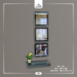 Juego de 3 Espejos con Estante, Solución de Exhibición Vertical Contemporánea para Cualquier Decoración de Pared - Product Image 6