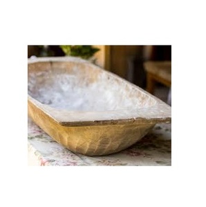 Bol à pâte en bois massif naturel, artisanal, antique, long, décoratif, pour la fabrication de bougies et la décoration de table, vente en gros - Product Image 3