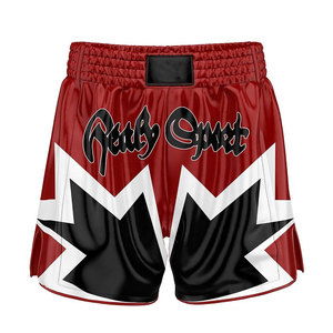 Shorts d'entraînement MMA légers pour hommes, en satin uni, taille haute, avec cordon de serrage, respirants et à séchage rapide - Product Image 1