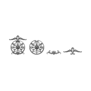 Couronne de portail en aluminium style Fleur de Lys baroque, fronton de porte en fonte, transom de luxe pour villa, encolure symétrique, fronton de balcon - Product Image 4