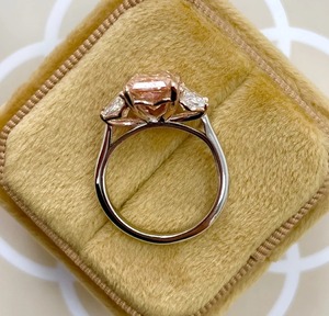 Luxury Women's 18K <b>Gold</b> Radiant Cut Pink Diamond Three Stone Setting <b>Cocktail</b> <b>Ring</b> IGI Certified Engagement Jewelry - Product Image 6