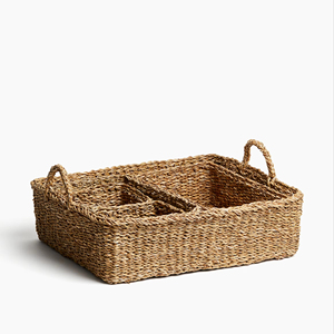 Ensemble de 5 paniers gigognes en jonc de mer faits à la main, paniers de rangement écologiques, vente en gros, fabriqués au Vietnam - Product Image 1