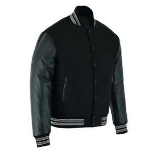 Blouson universitaire TOPEAK SPORTS OEM 2026 en laine noire à col montant, grande taille, coupe-vent, respirant, écologique, chauffant pour l'hiver - Product Image 5