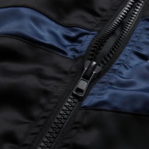 Blouson aviateur classique personnalisé pour hommes, couleur unie, mode automnale avec col montant, fermeture à glissière complète en coton, OEM - Product Image 6