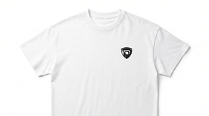 T-shirt blanc à manches courtes pour homme, col rond, coupe classique, logo brodé, jersey décontracté, tricoté, 100% coton - Product Image 1