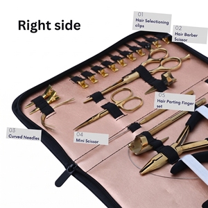 Kit d'outils pour salon de pose d'extensions capillaires, usage commercial, en acier inoxydable de qualité chirurgicale, pince à micro-perles pour le retrait et la coupe des fils - Product Image 4
